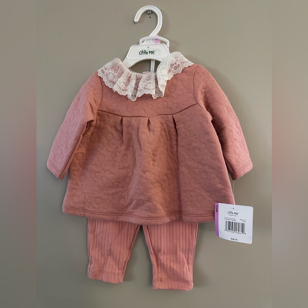 Little Me brand 9 months two piece pink outfit new with tags